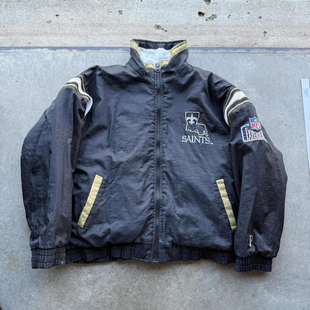 Vintage 90s New Orleans Saints reversible puffer jacket size XL Pro Player